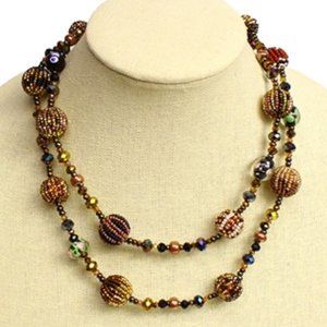 FIESTA 36" Long Strand Necklace EARTH TONES